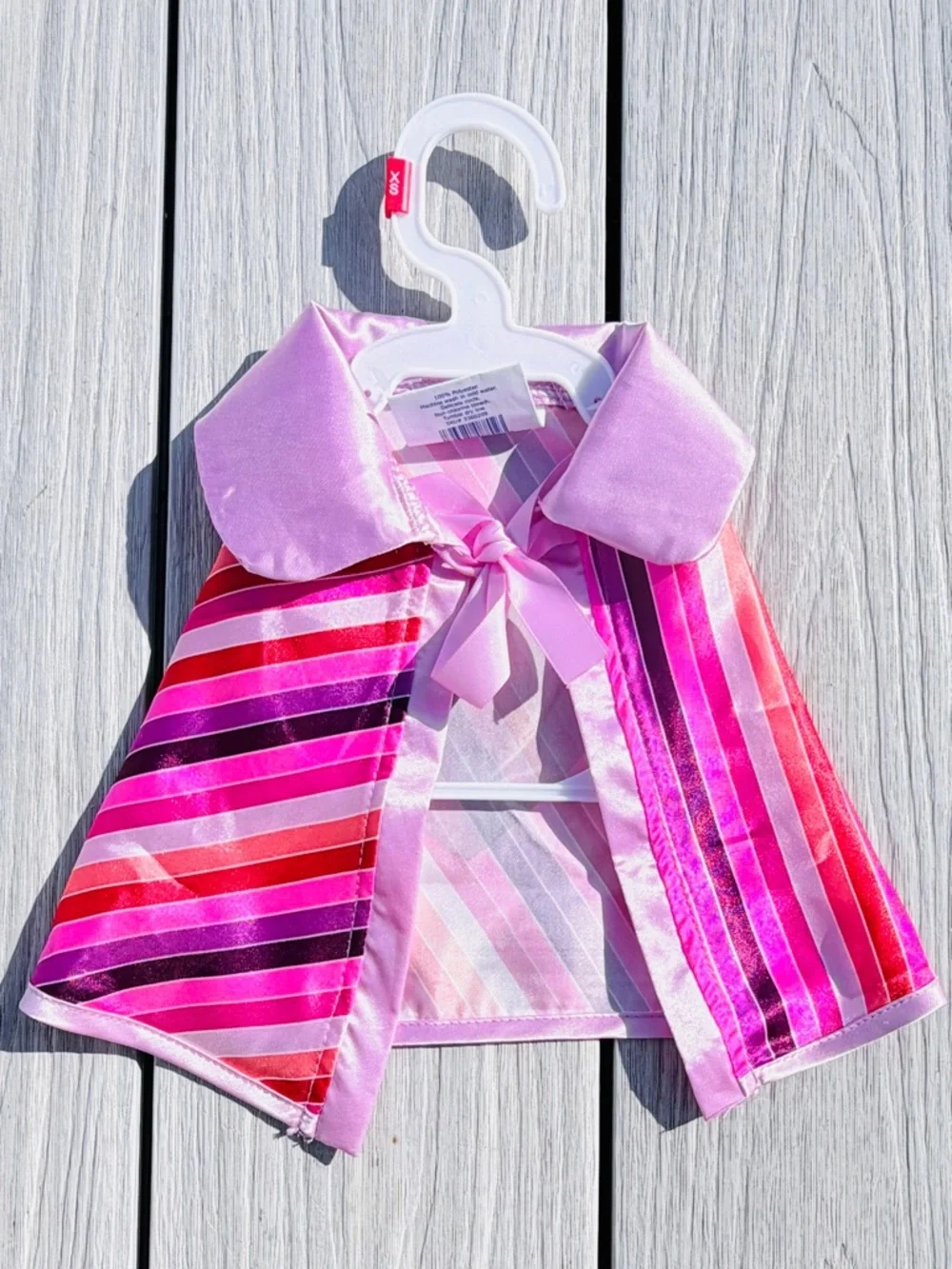 Petsmart Whisker City Kitty Cat Cape Pink & Red Heart Print Clothes Costume